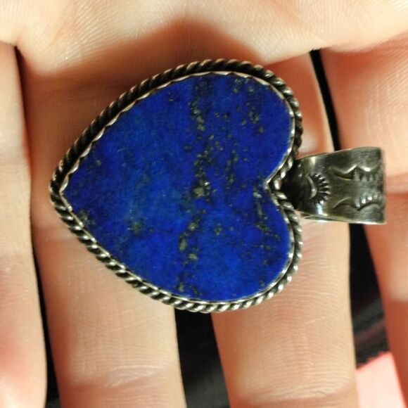 Joan Slifka lapis luzili sterling pin/pendant brooch - Picture 7 of 11